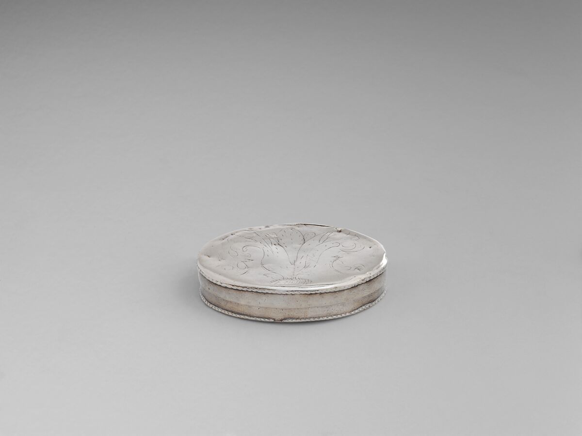 Patch Box, William Cowell Sr. (1682/83–1736), Silver, American 