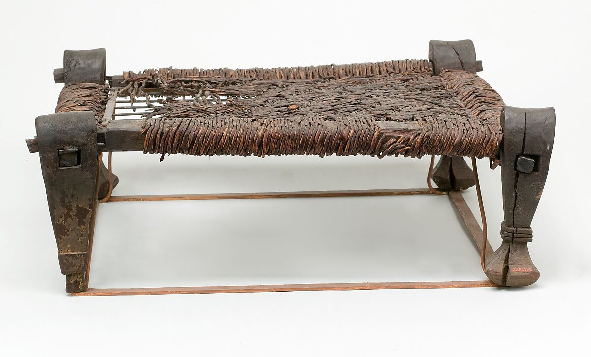 Stool, Wood, reed