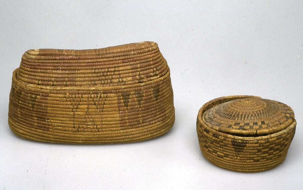 Oblong Basket with Lid, Grass