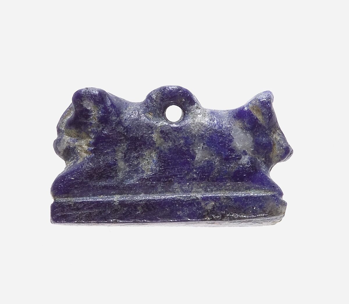 Amulet: lion and bull back to back, Lapis lazuli 