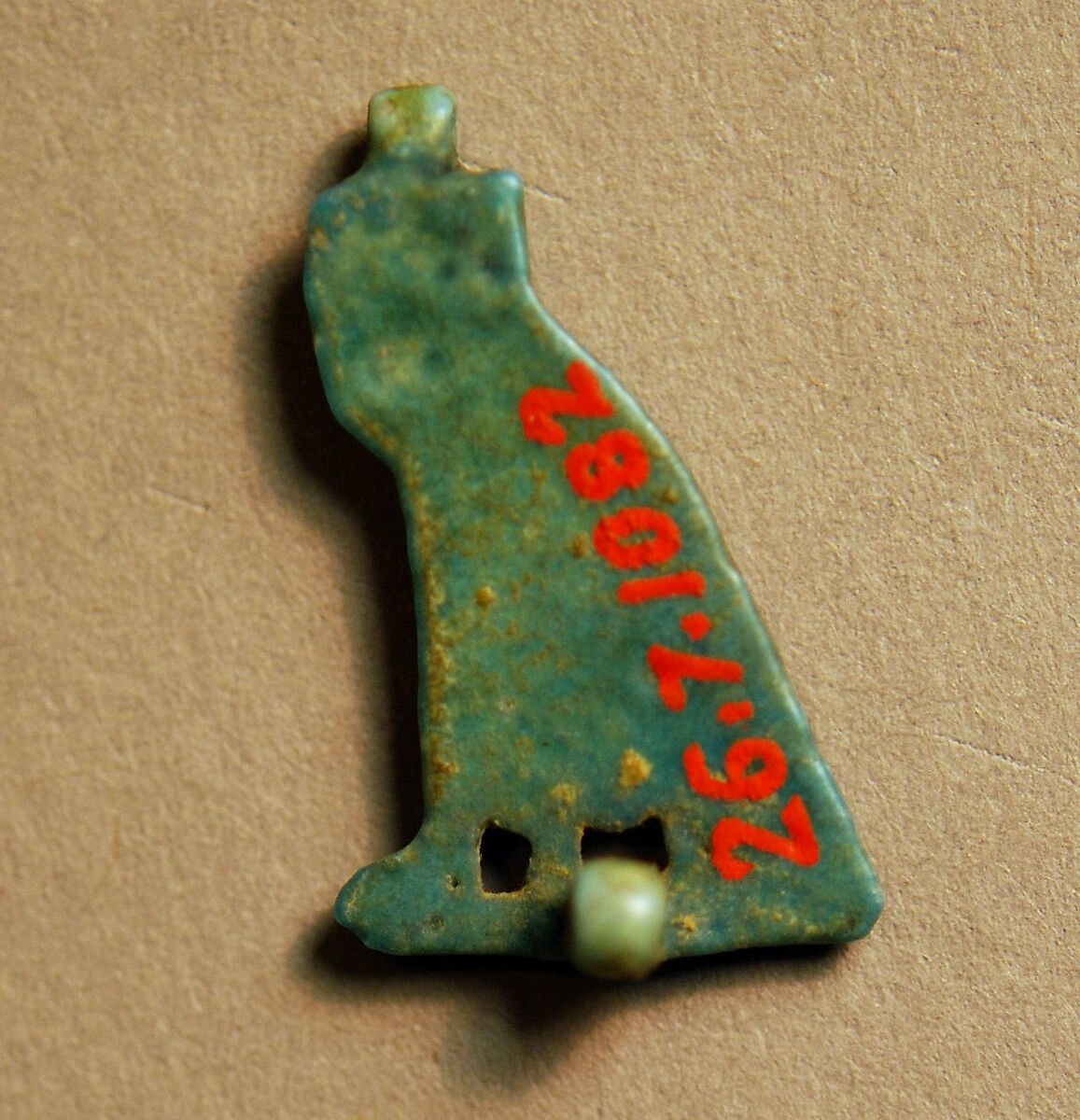 Owl Amulet, Faience