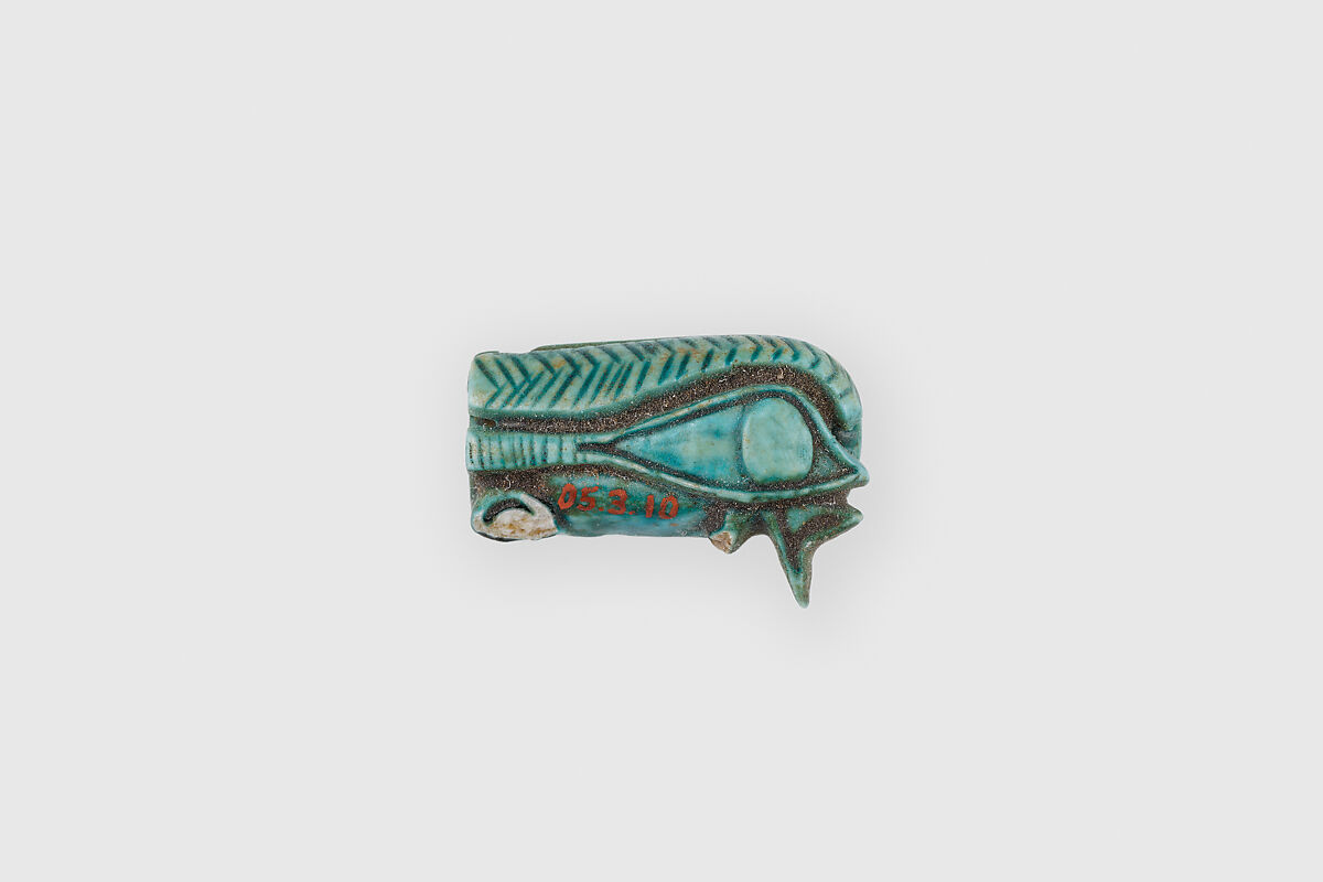 Amulet seal, Hatshepsut, eye, Faience