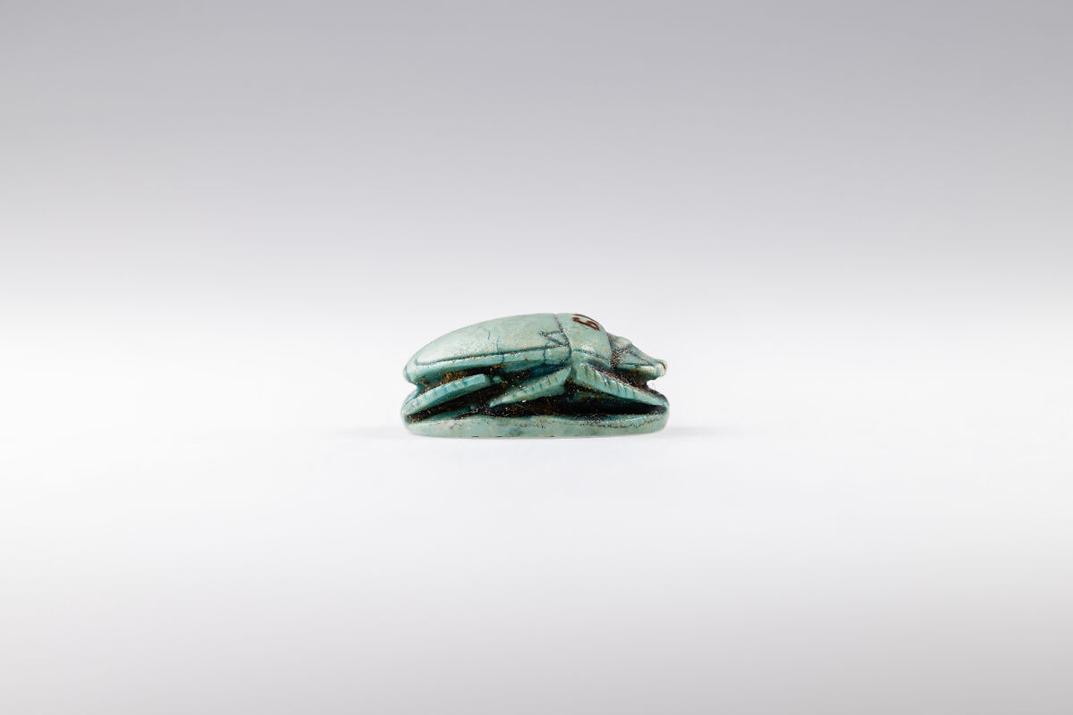 Scarab Inscribed with the Name of King Thutmose III, Glazed steatite