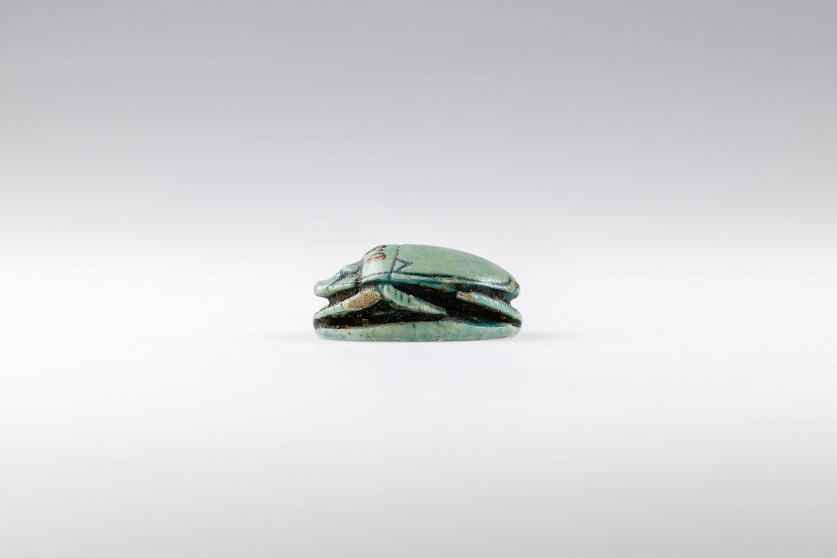 Scarab Inscribed with the Name of King Thutmose III, Glazed steatite