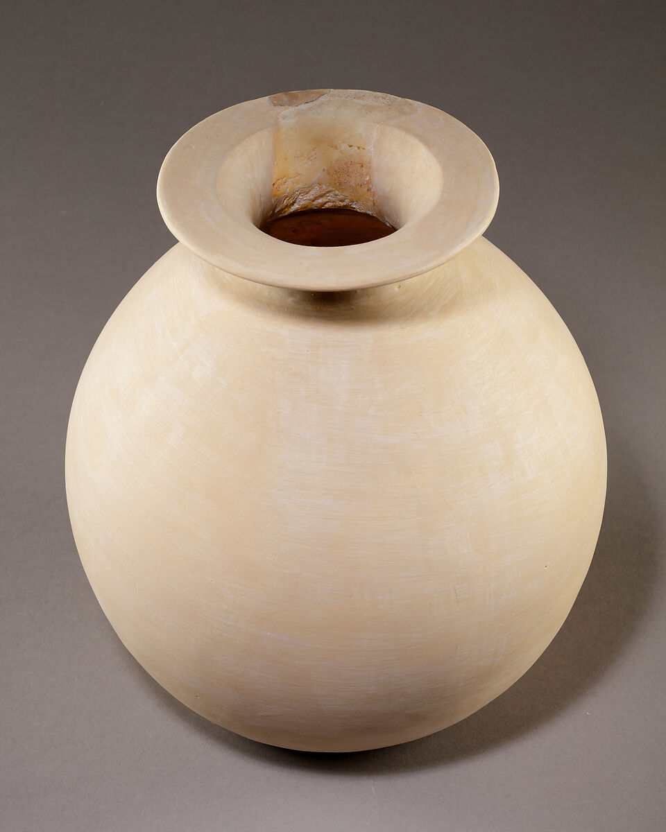 Jar of Ahmose-Nefertari, Travertine (Egyptian alabaster)