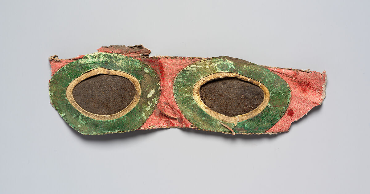 Harness Fragments from a Chariot of Amenhotep III, Leather (goatskin), dye, gold leaf