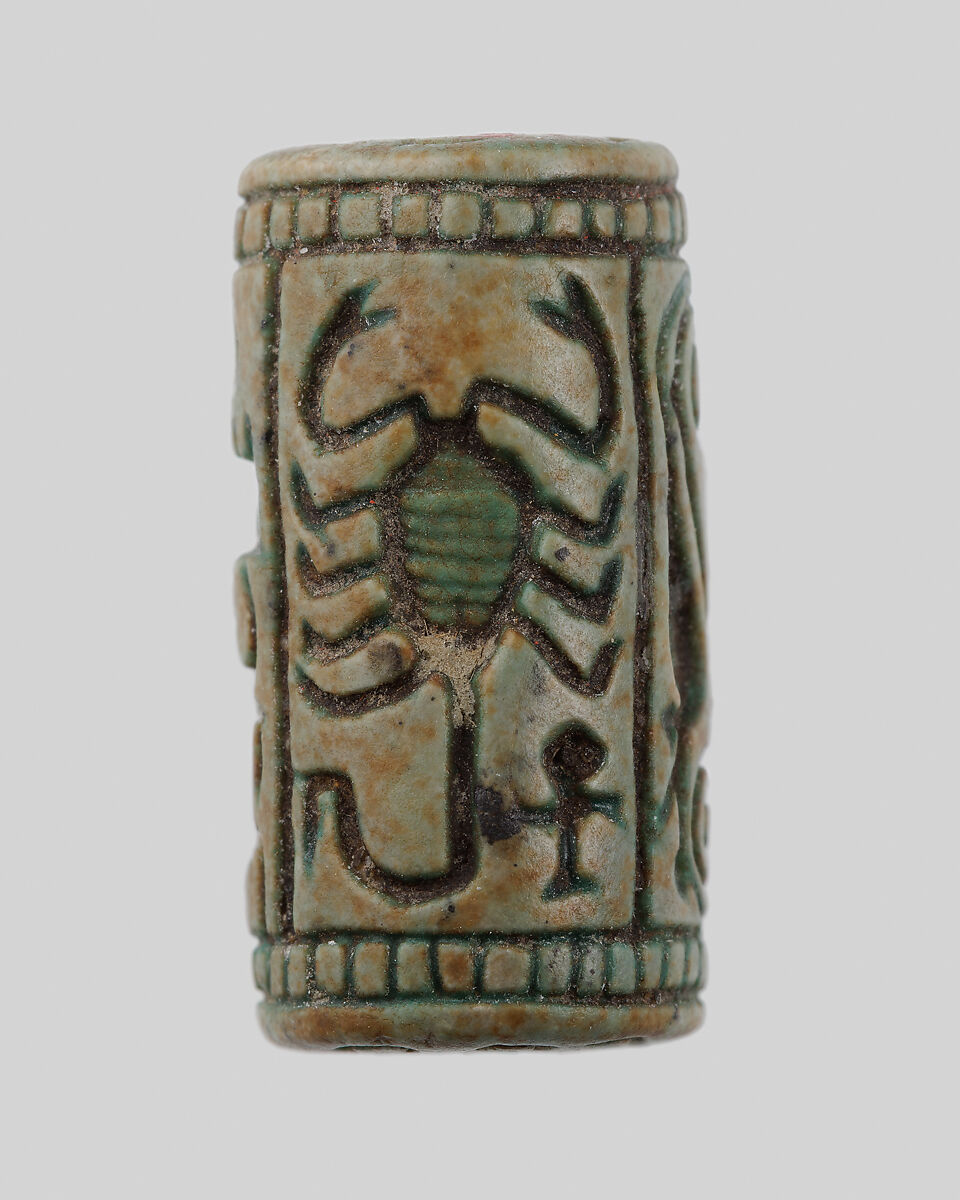 Cylinder seal, Green glazed steatite