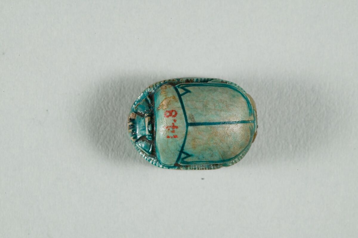 Scarab Commemorating Two Obelisks of Thutmose III, Glazed steatite