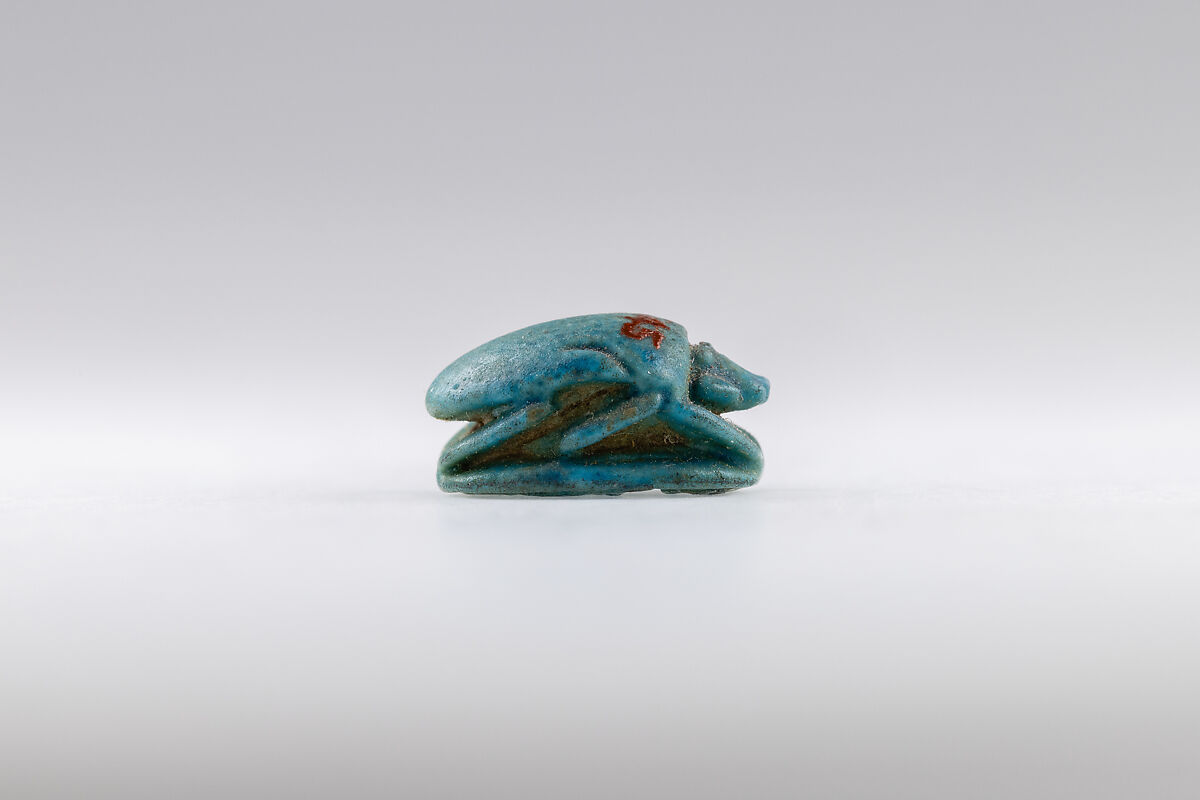 Scarab, Thutmose III, Paste, blue glaze