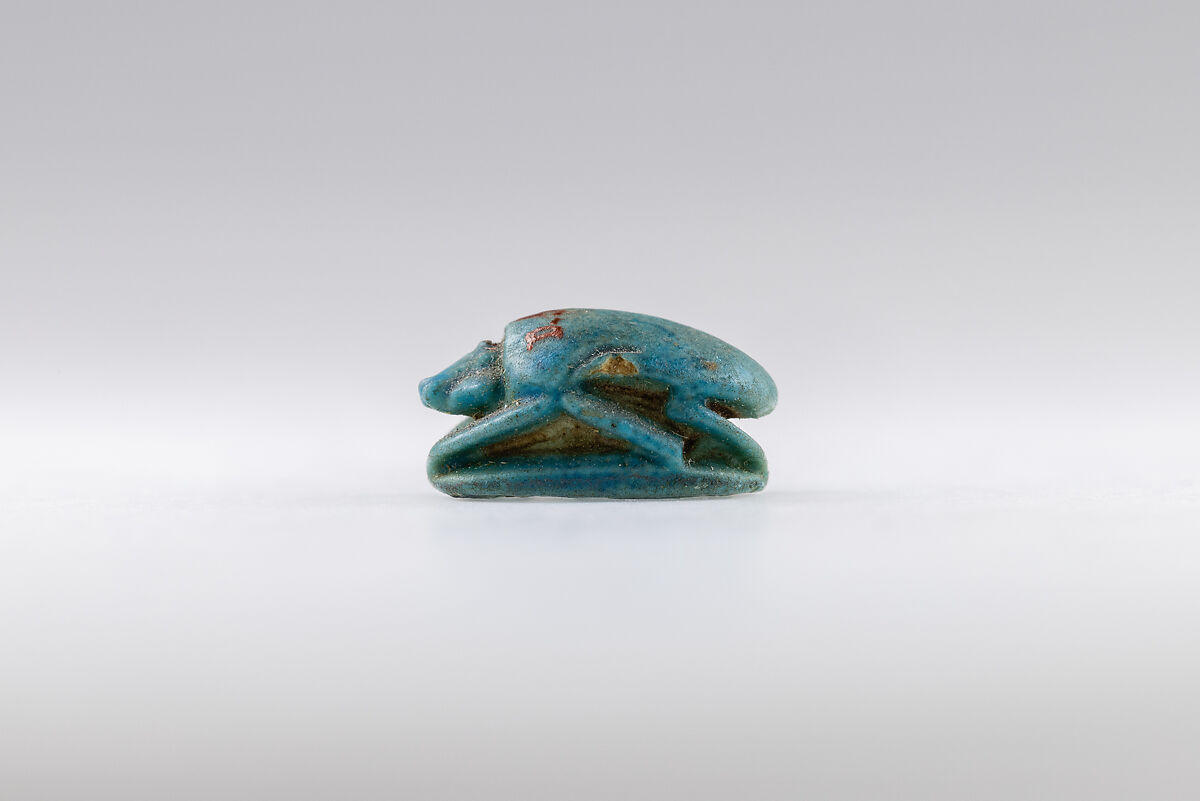 Scarab, Thutmose III, Paste, blue glaze
