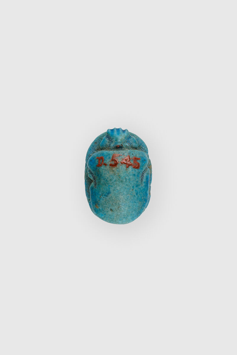 Scarab, Thutmose III, Paste, blue glaze