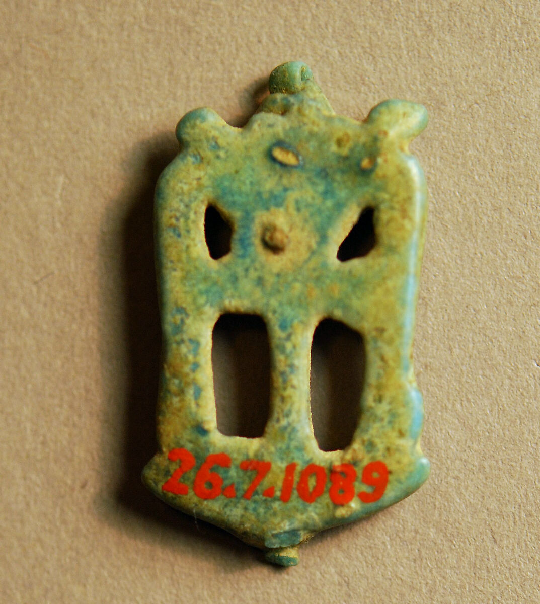 Amulet with an Ankh and Two Was Scepters, Faience
