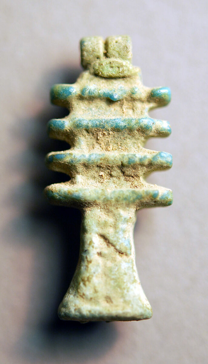 Djed Amulet, Faience 