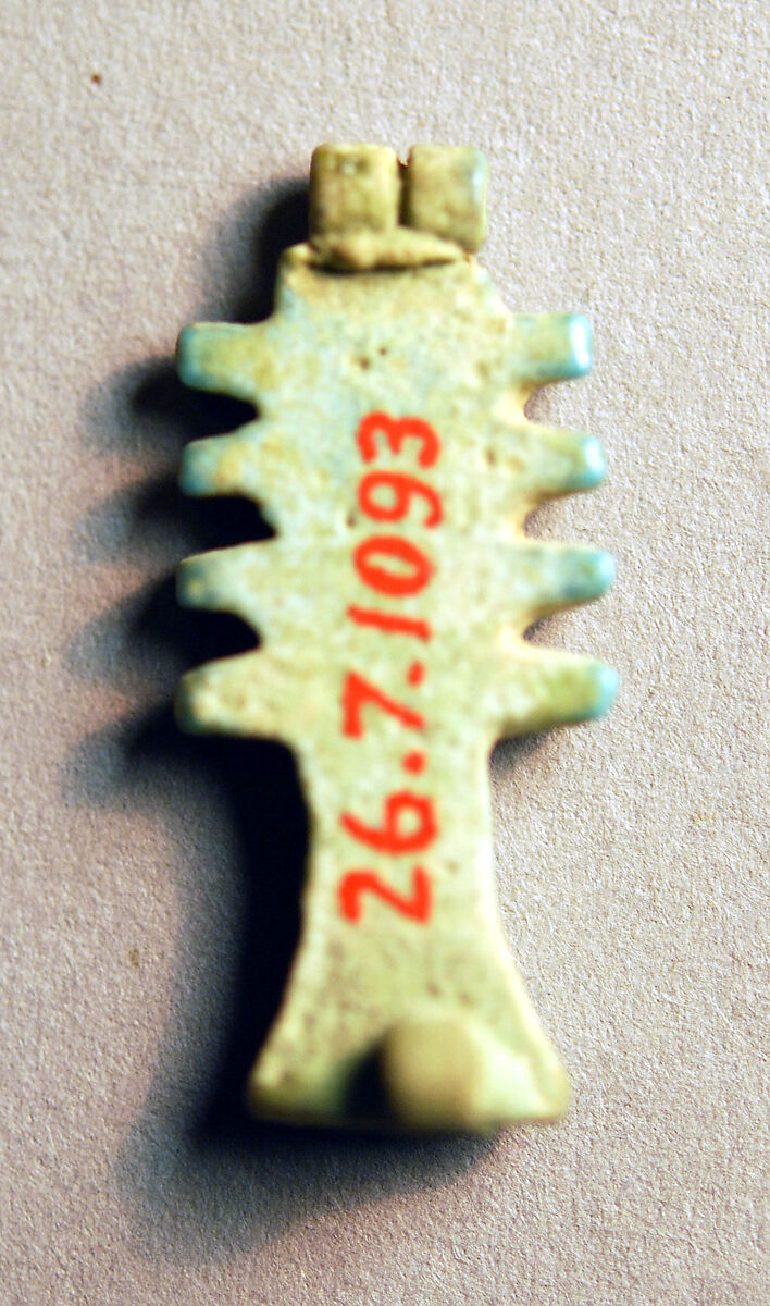 Djed Amulet, Faience