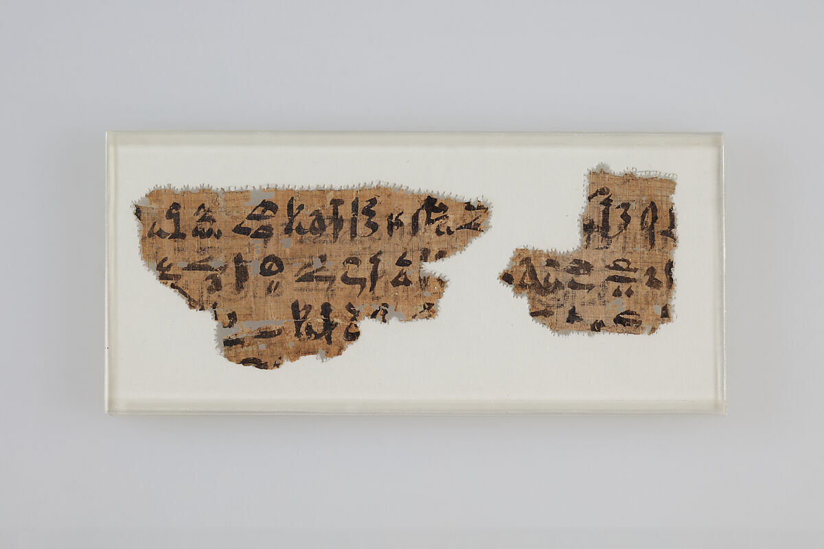 Letter with hieratic inscription, Papyrus, ink 