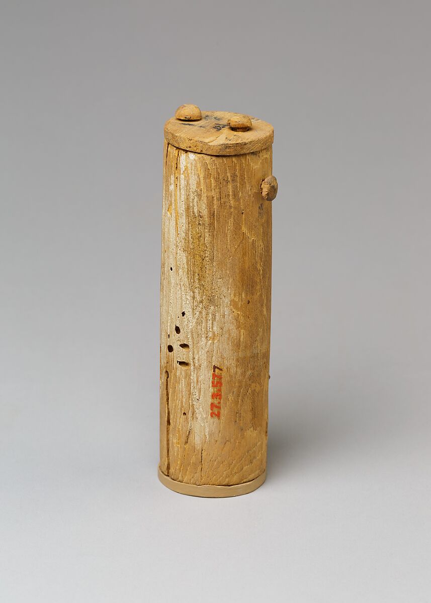 Cylindrical Scribe's Box, Wood, string
