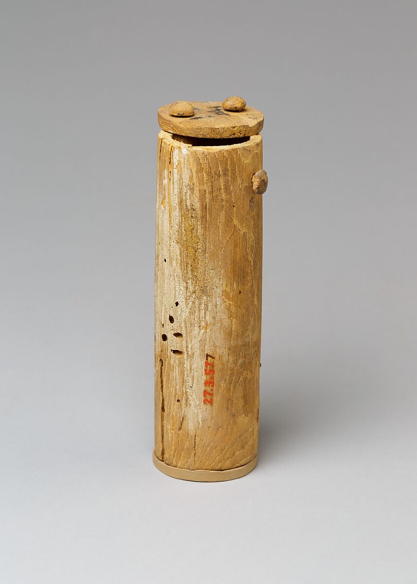 Cylindrical Scribe's Box, Wood, string