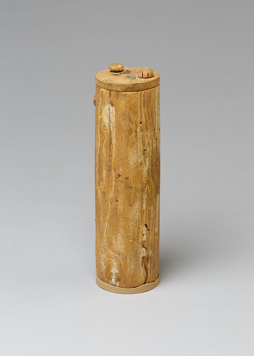 Cylindrical Scribe's Box, Wood, string
