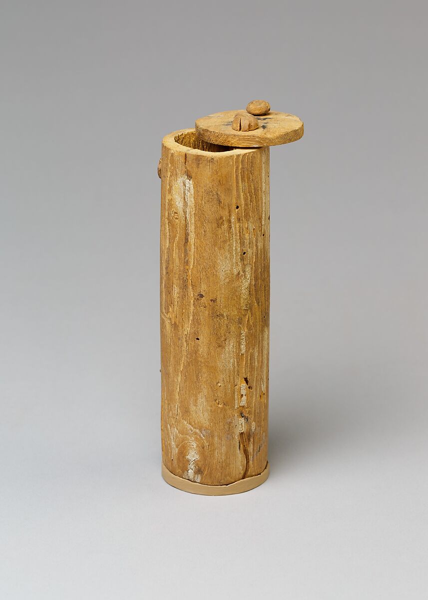 Cylindrical Scribe's Box, Wood, string 