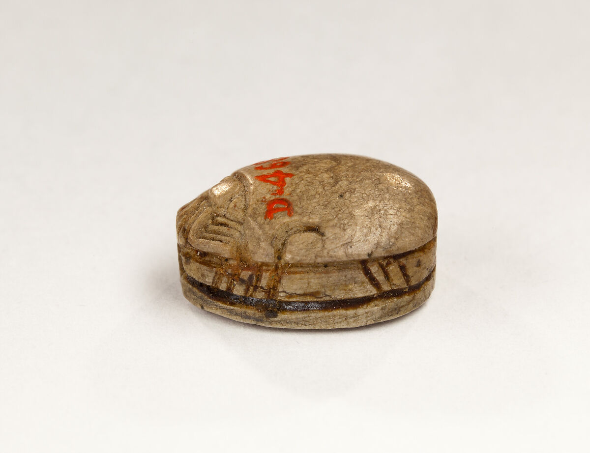 Scarab Inscribed with the Throne Name of Ahmose, Steatite, glazed