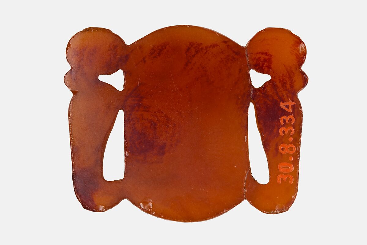 Plaque with the Name of Amenhotep III Flanked by Two Uraei, Carnelian