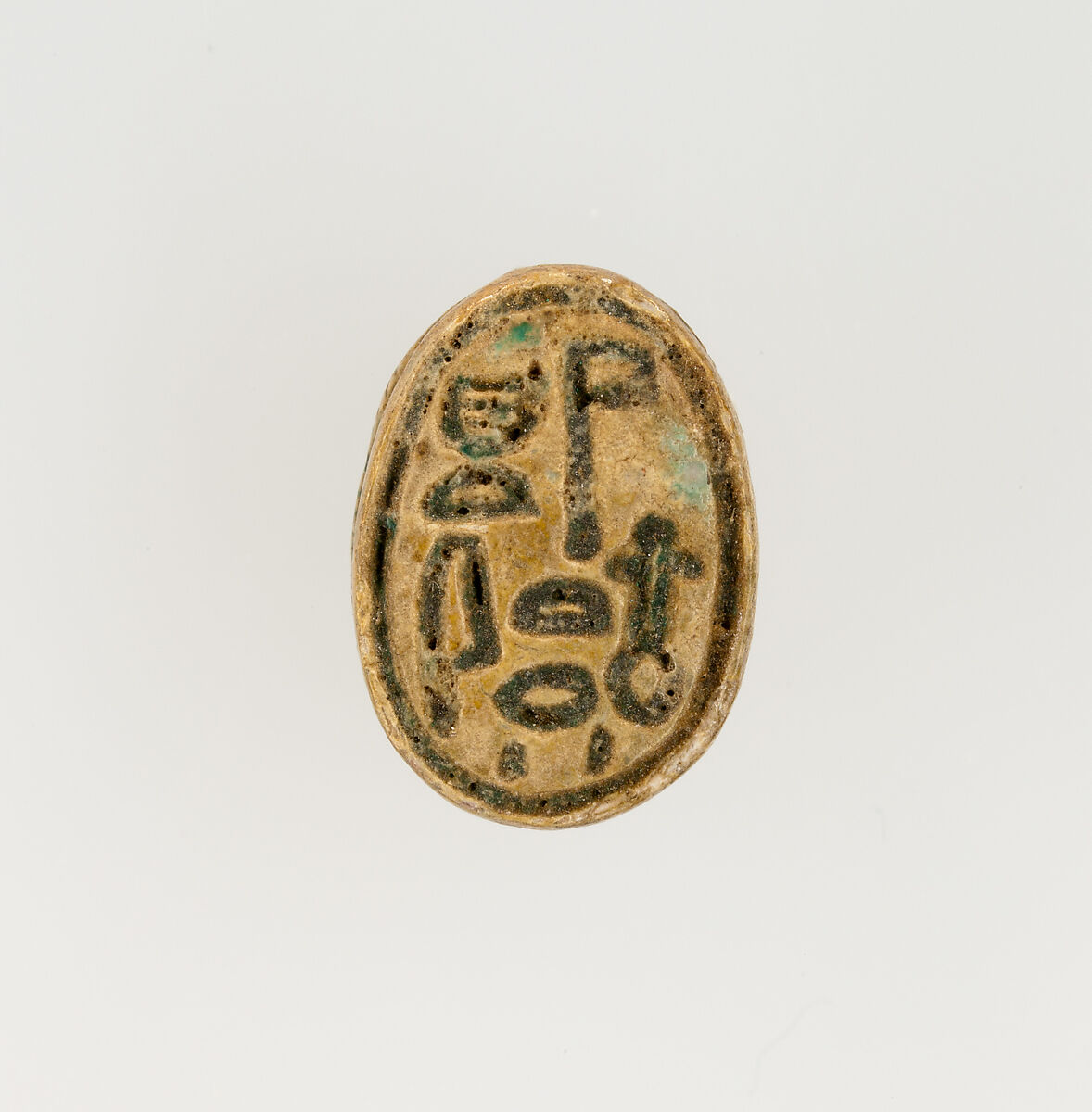 Scarab Inscribed for the God's Wife (Ahmose-)Nefertari, Steatite, glazed 