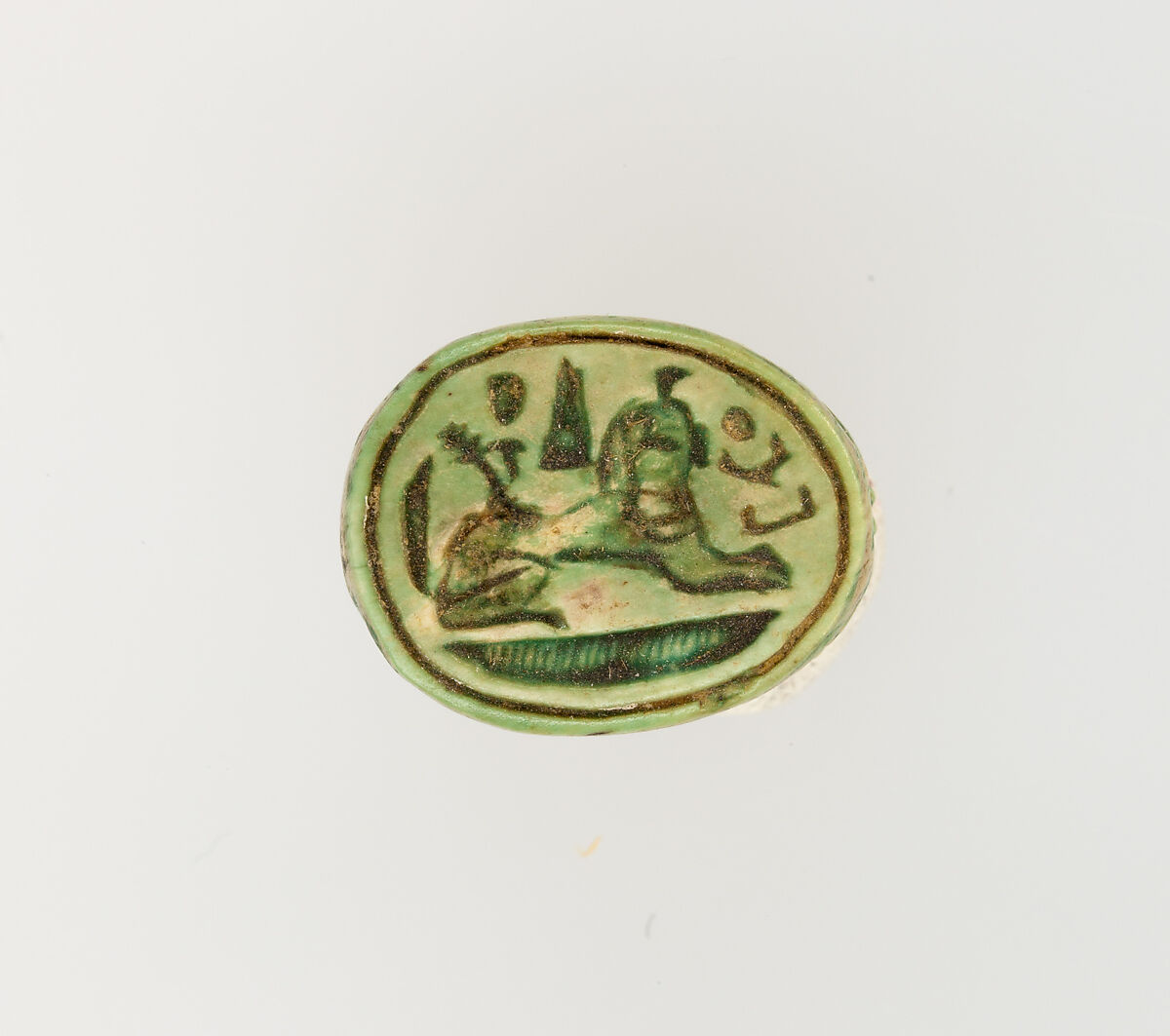 Scarab Inscribed with the Throne Name of Amenhotep I, Steatite, glazed 