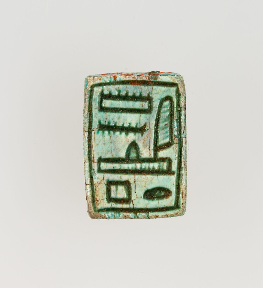 Stamp Seal Inscribed for Amenhotep I, Steatite (glazed) 