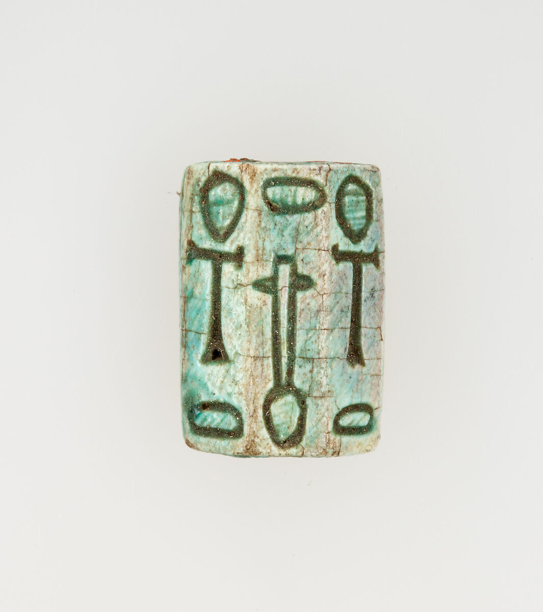 Stamp Seal Inscribed for Amenhotep I, Steatite (glazed)