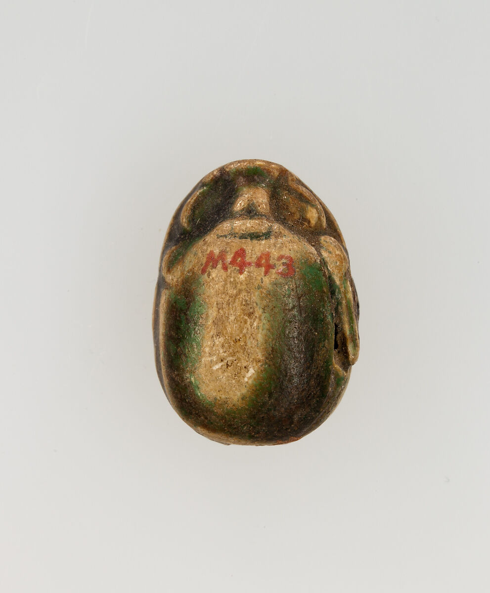 Scarab Inscribed with the Throne Name of Amenhotep I, Steatite, glazed