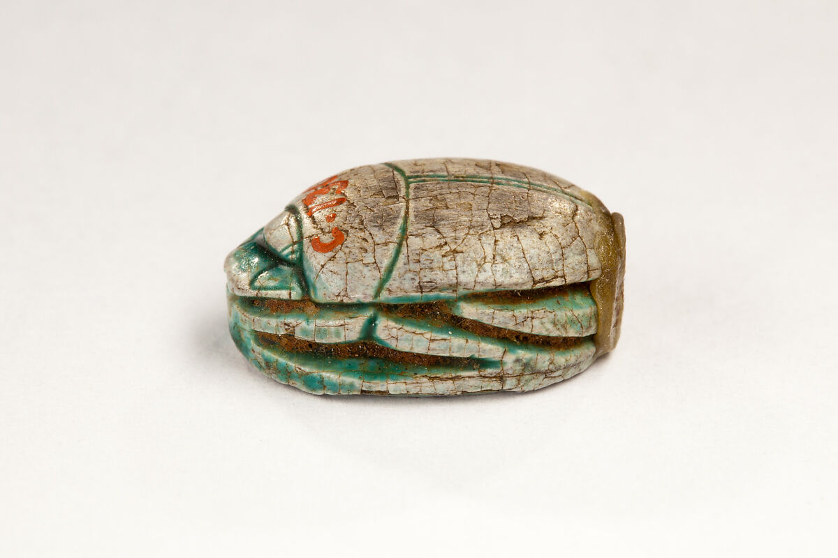 Scarab Inscribed with the Name Amenhotep, Steatite, glazed