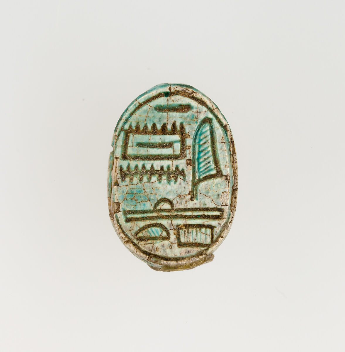 Scarab Inscribed with the Name Amenhotep, Steatite, glazed 