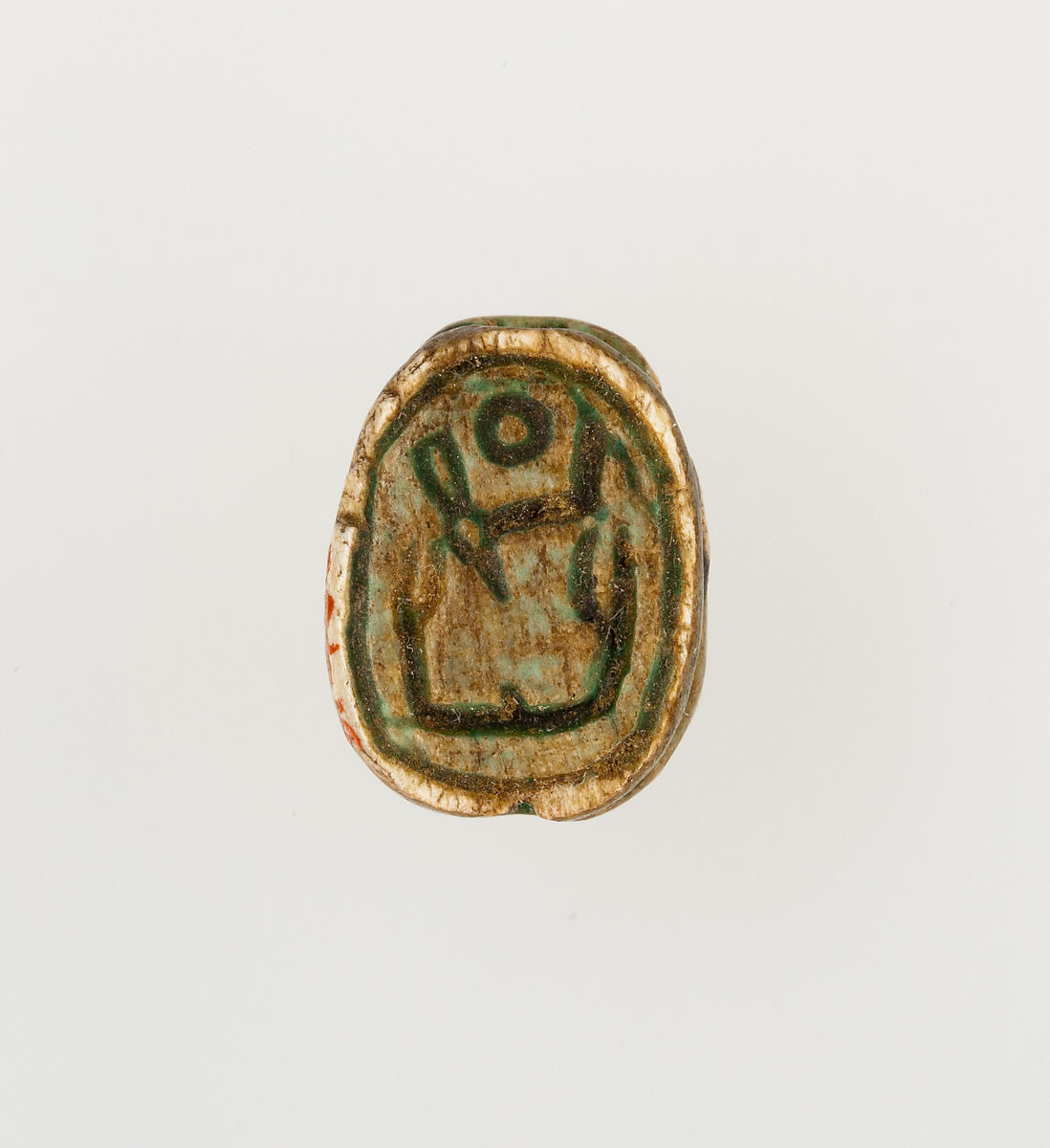 Leopard-Head Seal Inscribed with the Throne Name of Amenhotep I, Steatite, glazed 