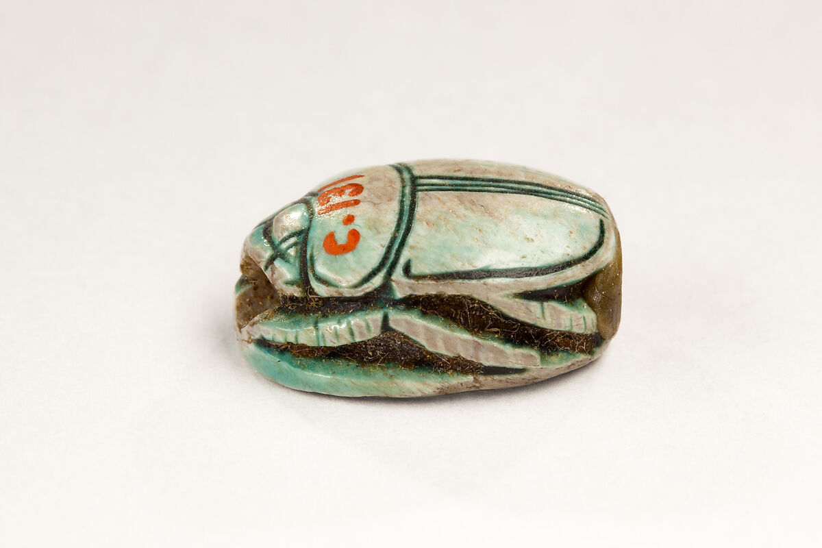 Scarab Inscribed with the Name Amenhotep, Steatite, glazed