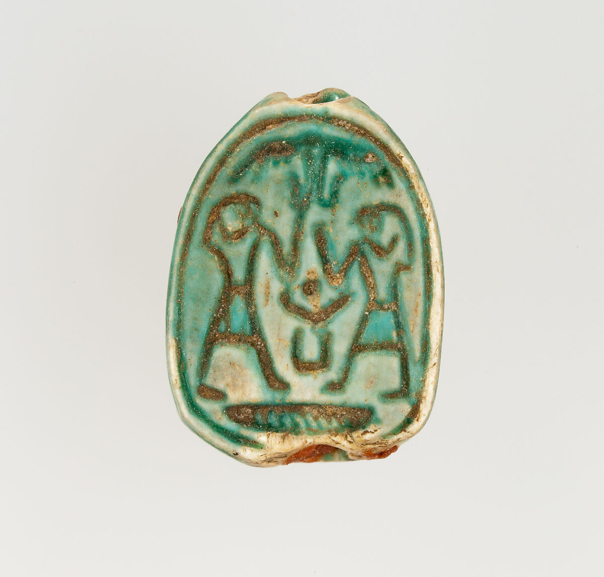 Scarab Inscribed with the Throne Name of Amenhotep I, Steatite, glazed 