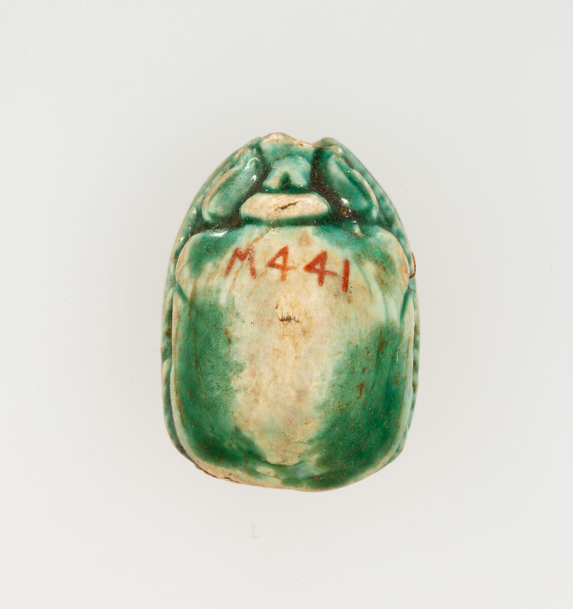 Scarab Inscribed with the Throne Name of Amenhotep I, Steatite, glazed