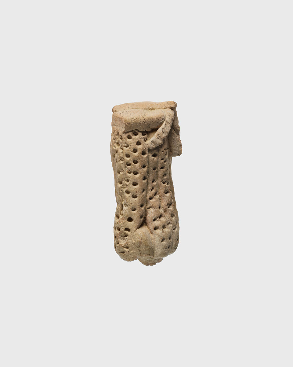 Head from a figurine of a Woman, Pottery