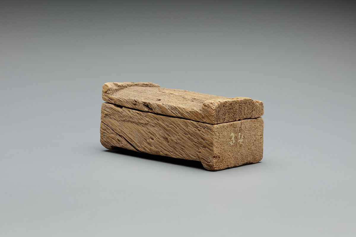 Shabti and Coffin, Wood, ink