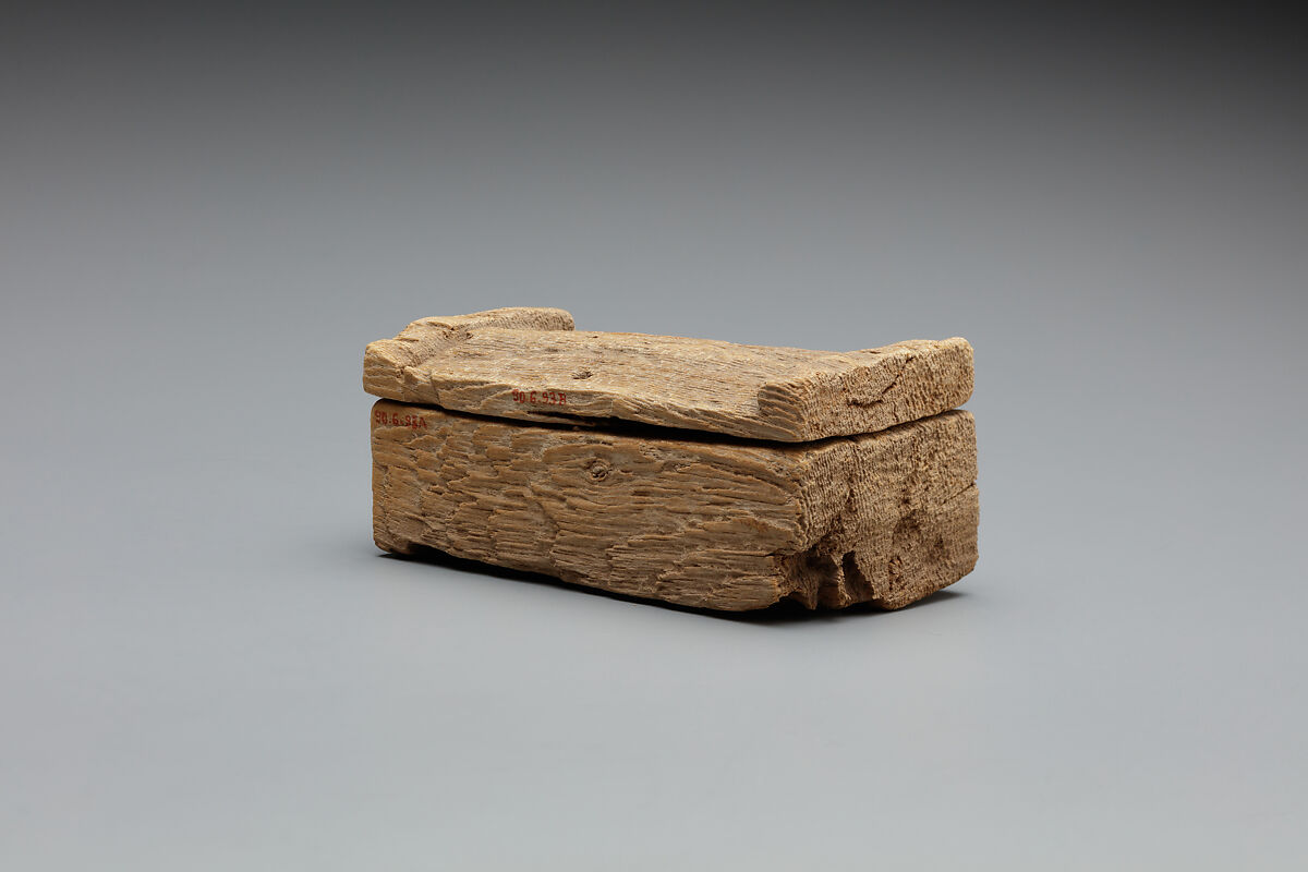 Shabti and Coffin, Wood, ink