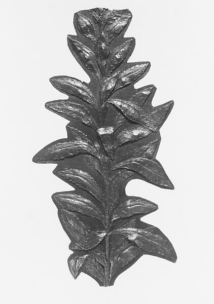 Pattern for applied gold floral motifs on the Magnolia Vase, Tiffany &amp; Co. (1837–present), Alloy of lead, tin, pewter, American 