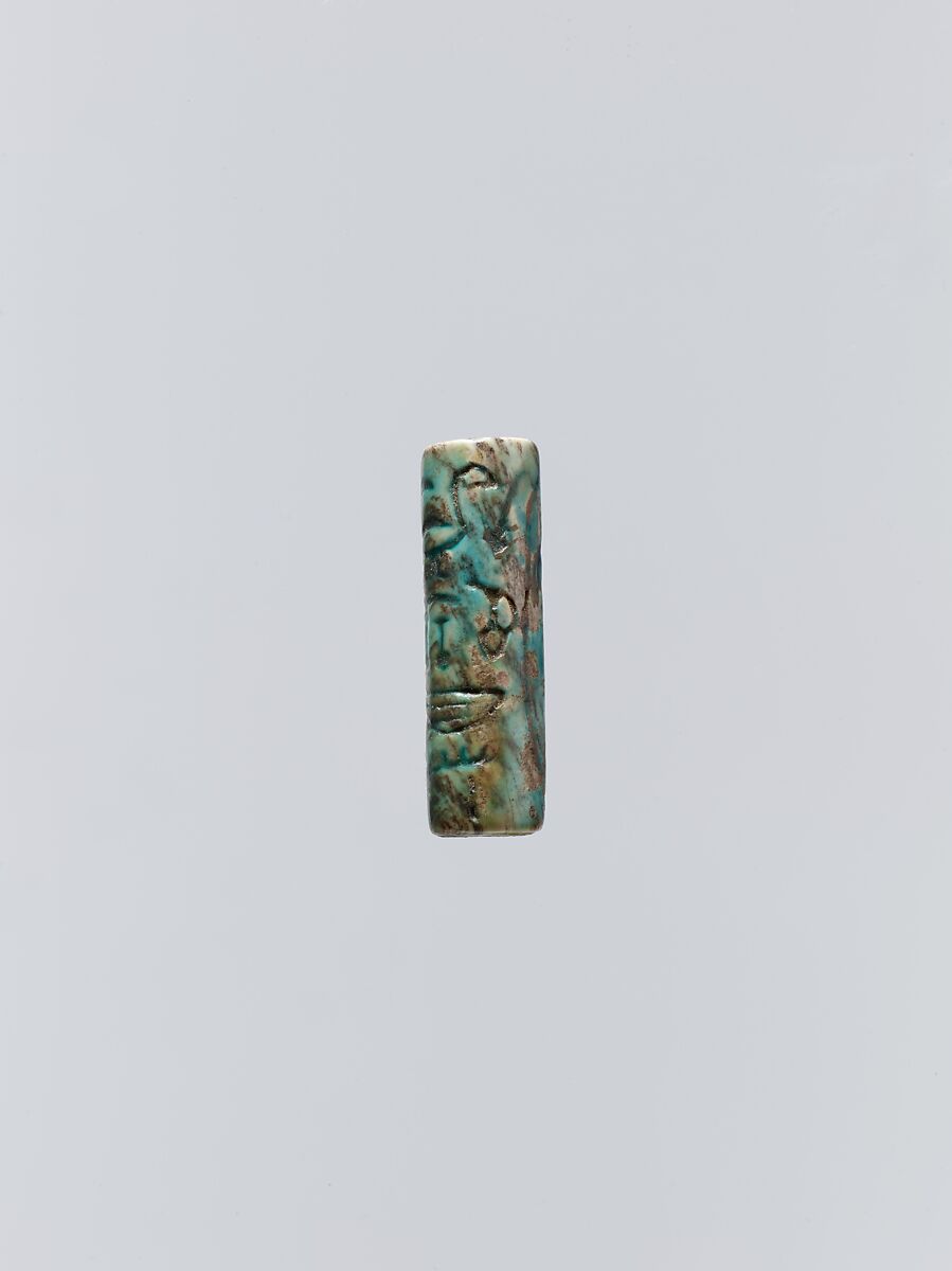 Cylinder seal with name of Amenemhat II and that of princess Khenemetneferhedjet, Glazed steatite