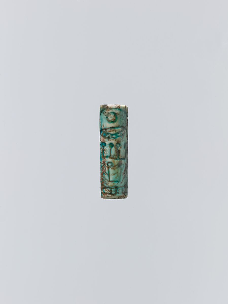 Cylinder seal with name of Amenemhat II and that of princess Khenemetneferhedjet, Glazed steatite