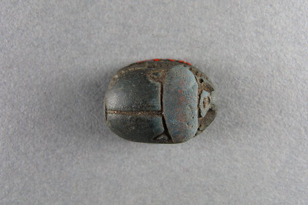 Scarab, sphinx, sun disk, Blue faience