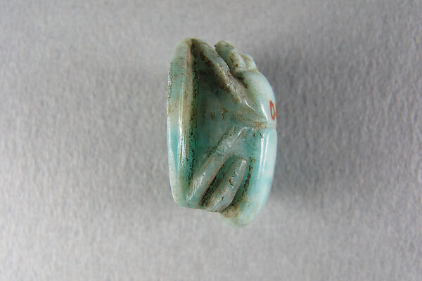 Scarab, Light blue mottled stone (Feldspath ?)
