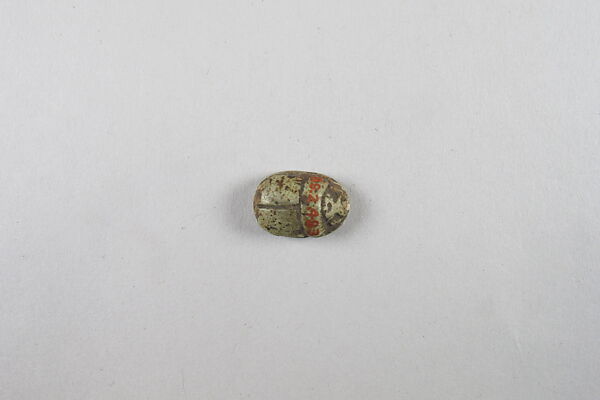 Scarab, Green glazed faience