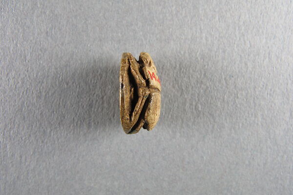 Scarab Inscribed for Khafre, Steatite, traces of green glaze