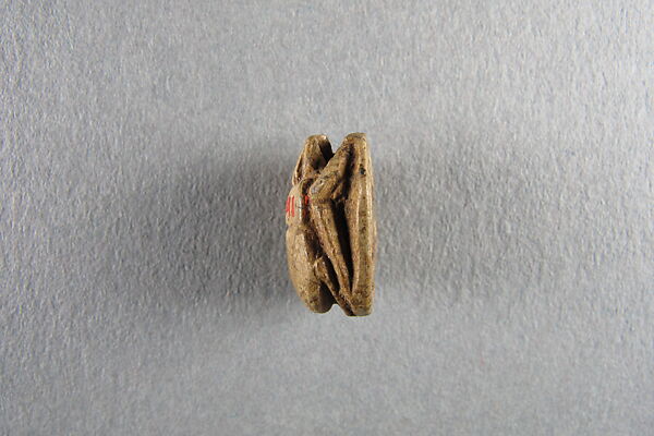 Scarab Inscribed for Khafre, Steatite, traces of green glaze