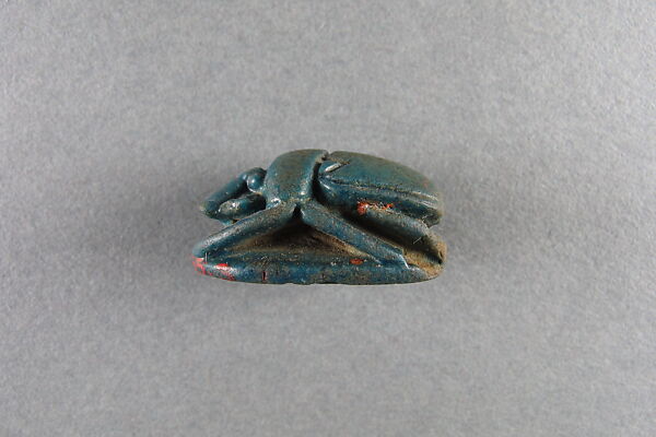 Scarab, Blue glazed faience