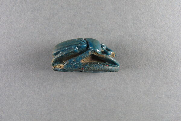 Scarab, Blue glazed faience