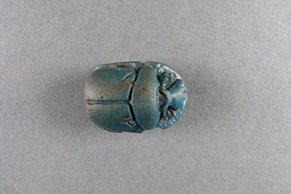Scarab, Blue glazed faience